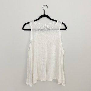 LOU & GREY Women's White Linen Tank Top